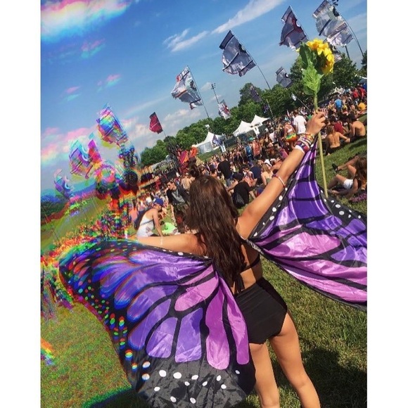 🦋 ORIGINAL BUTTERFLY FESTIVAL WINGS N PURPLE !💜 - Picture 4 of 7
